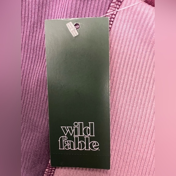 Wild Fable Purple Spliced Lettuce Trim Edge Long Sleeved Tee Shirt - S - Picture 9 of 10